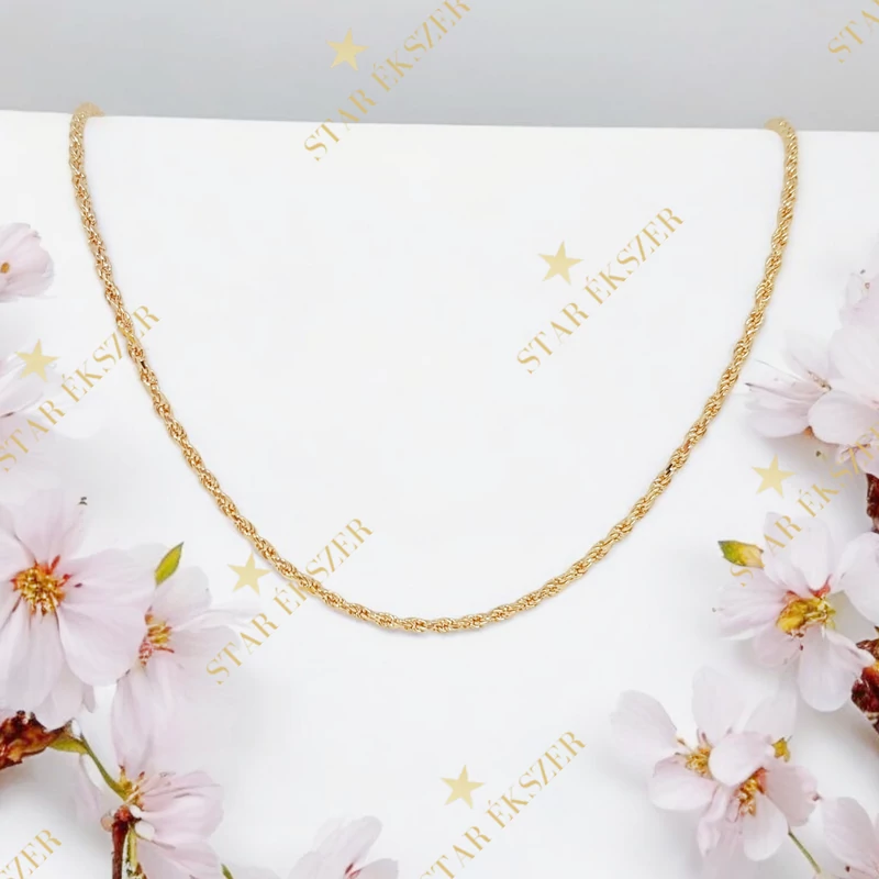 Celaya 18K G.F. antiallergén csavart nyaklánc 50cm