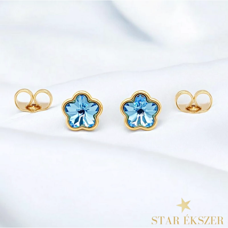 Auveria  14K antiallergén virág fülbevaló 8mm