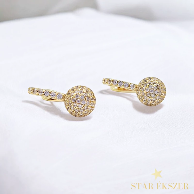 Charm 14K antiallergén fülbevaló