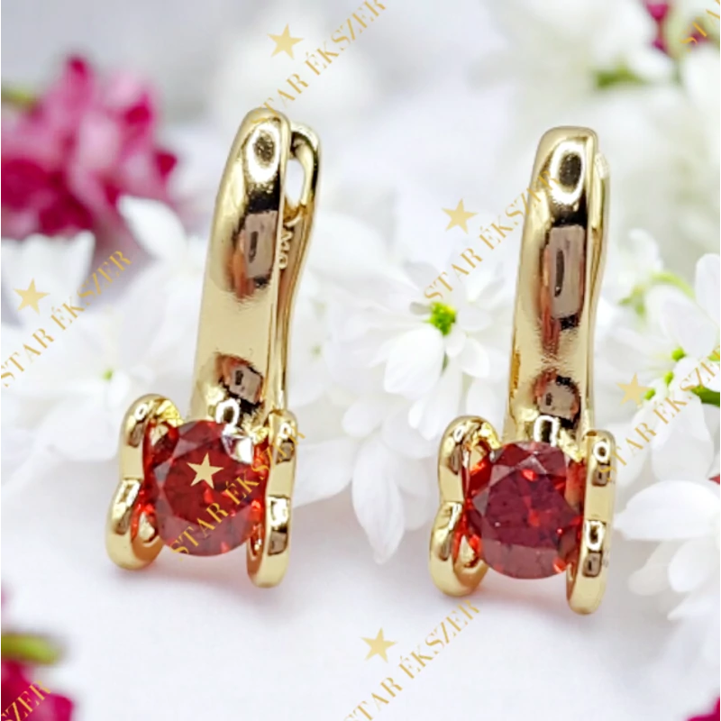 Enara 14K antiallergén fülbevaló piros