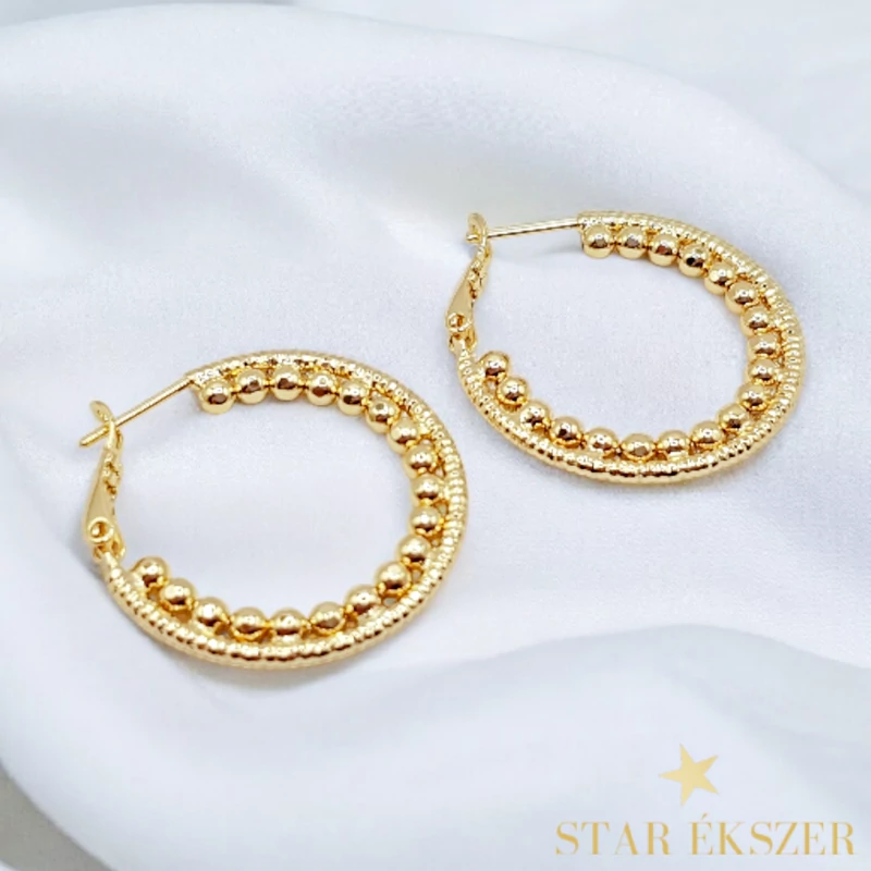 Enyah 14K antiallergén karika fülbevaló 3cm