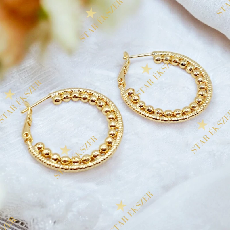 Enyah 14K antiallergén karika fülbevaló 3cm