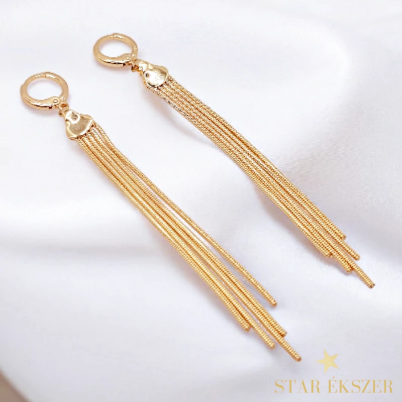 Jela 18K antiallergén szálas fülbevaló