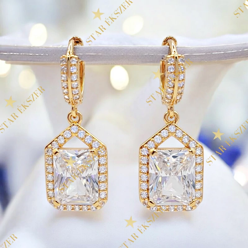 Regalyn 18K antiallergén köves fülbevaló clear