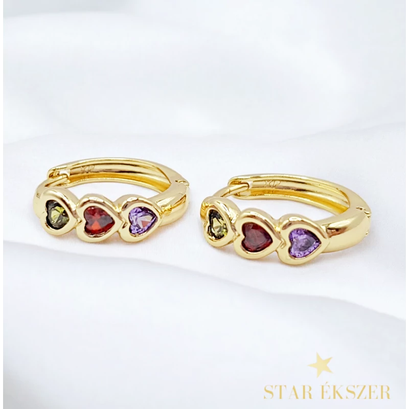 Sky 14K antiallergén szíves fülbevaló