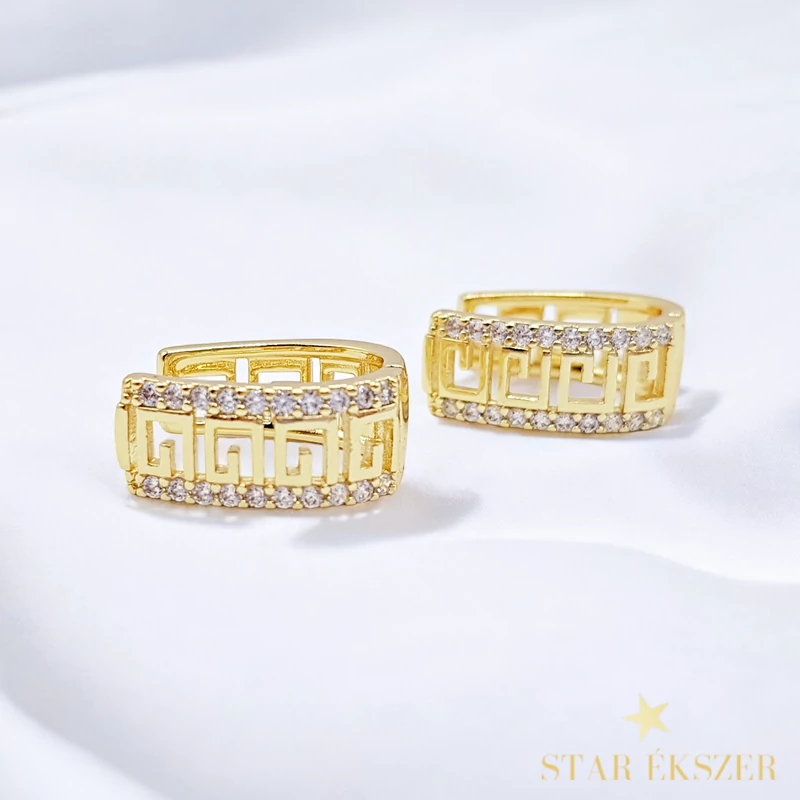 Trendy 14K antiallergén görög fülbevaló