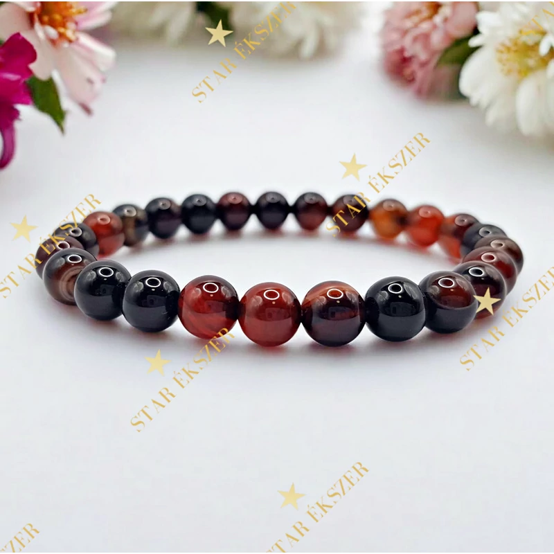 Fire Balance – Vörös és Fekete Achát Ásvány Karkötő