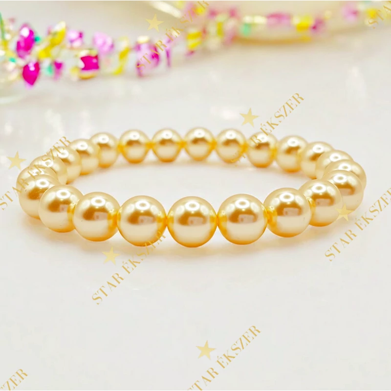 Golden Aura – Aranyfényű Gyöngy Karkötő