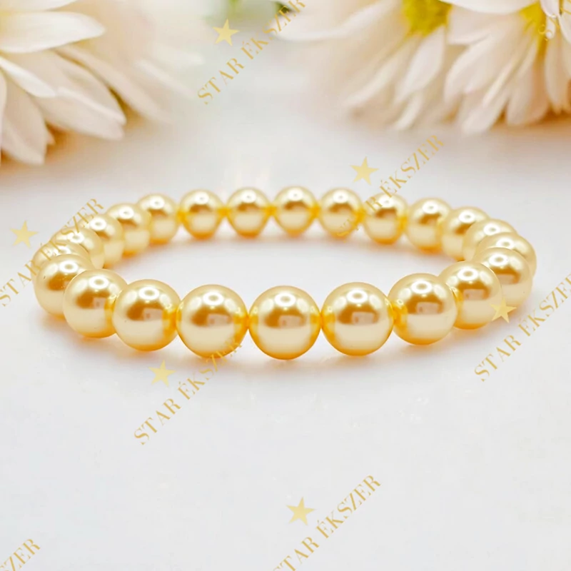 Golden Aura – Aranyfényű Gyöngy Karkötő