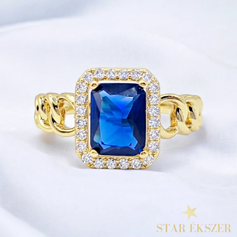 Orlisse 14K antiallergén gyűrű 54-es kék