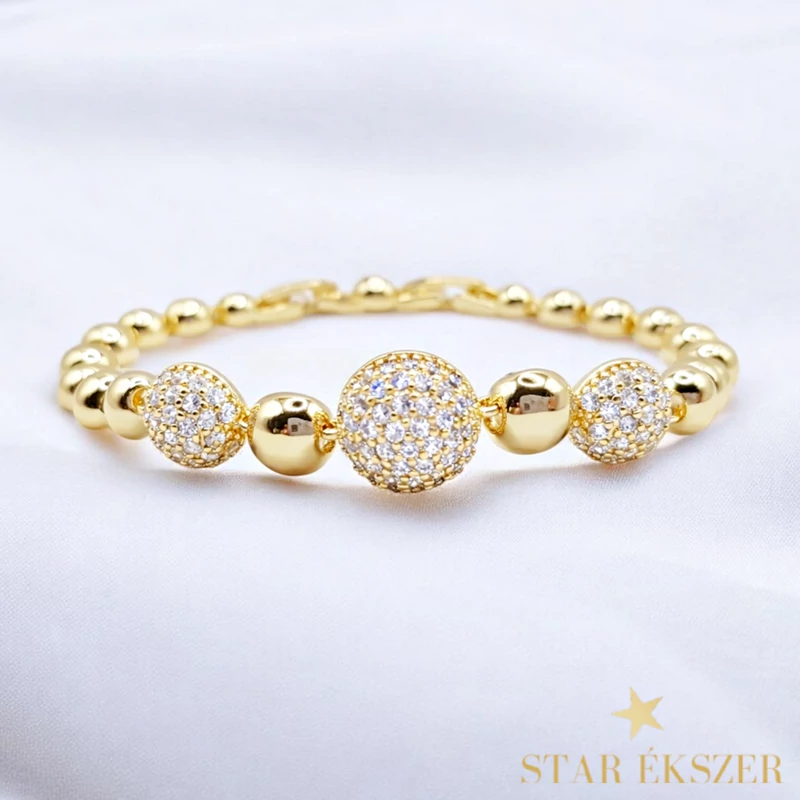 Avyra 14K antiallergén köves karkötő 17/19cm