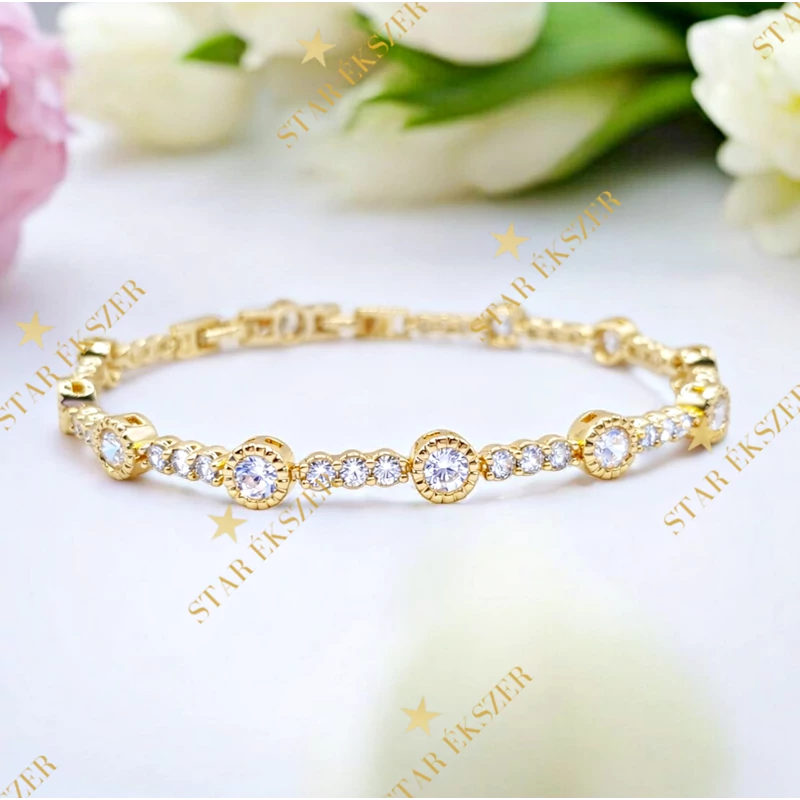 Serelyth 14K antiallergén köves karkötő 17/19cm