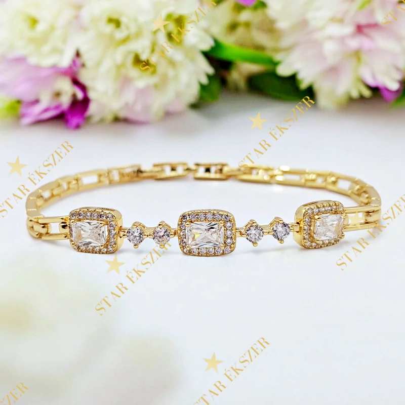 Valencia 14K antiallergén köves karkötő 17/19cm