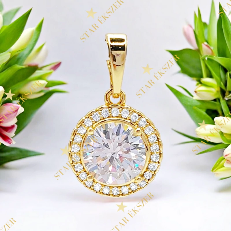 Shine 14K antillergén cirkónia köves medál 