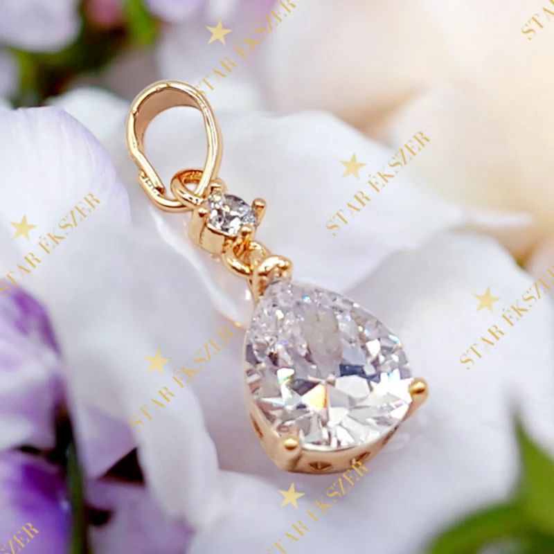 Velin 18K antillergén cirkónia köves medál