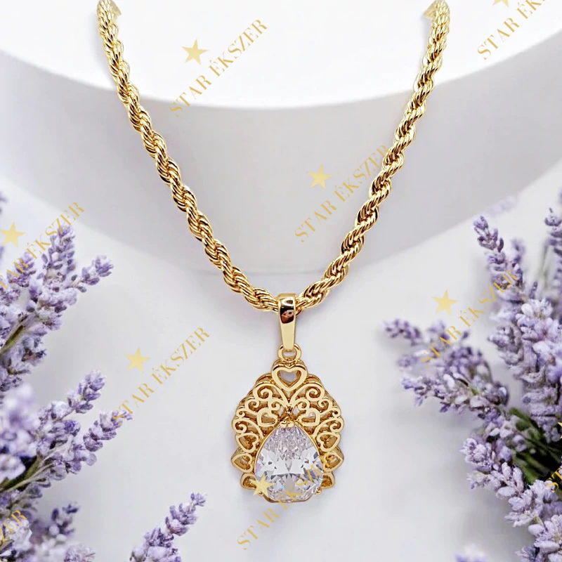 Esme 14K antiallergén extra köves nyaklánc 45cm