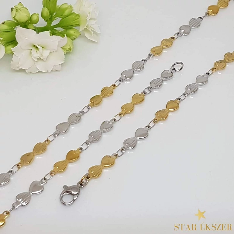Női Nemesacél Nyaklánc, arany-ezüst színű 48,5 cm